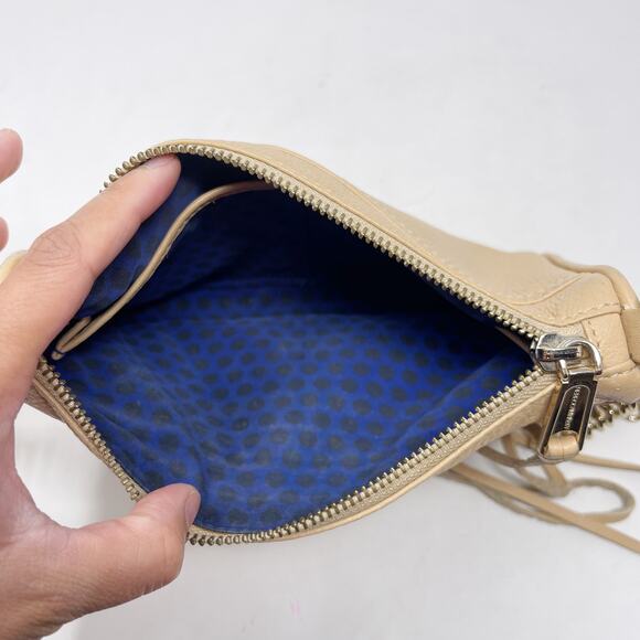 Rebecca Minkoff Nude Cream Mini Mac Crossbody Bag Chainlink Leather Zip Closure - Picture 16 of 16